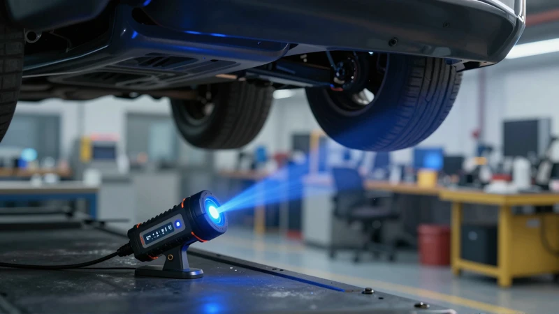Vehículo modernizado bajo análisis láser industrial