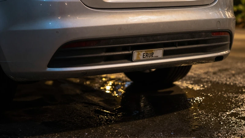 Bumper y gasolina bajo luz dramática