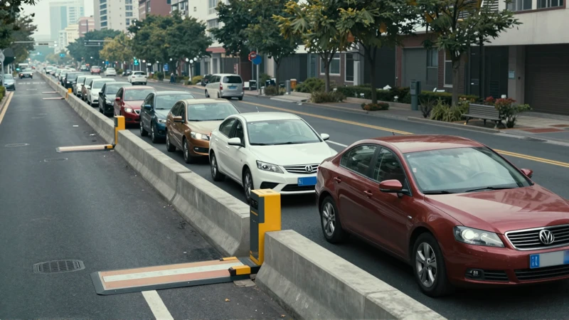 Estacionamiento urbano con control y luz brillante